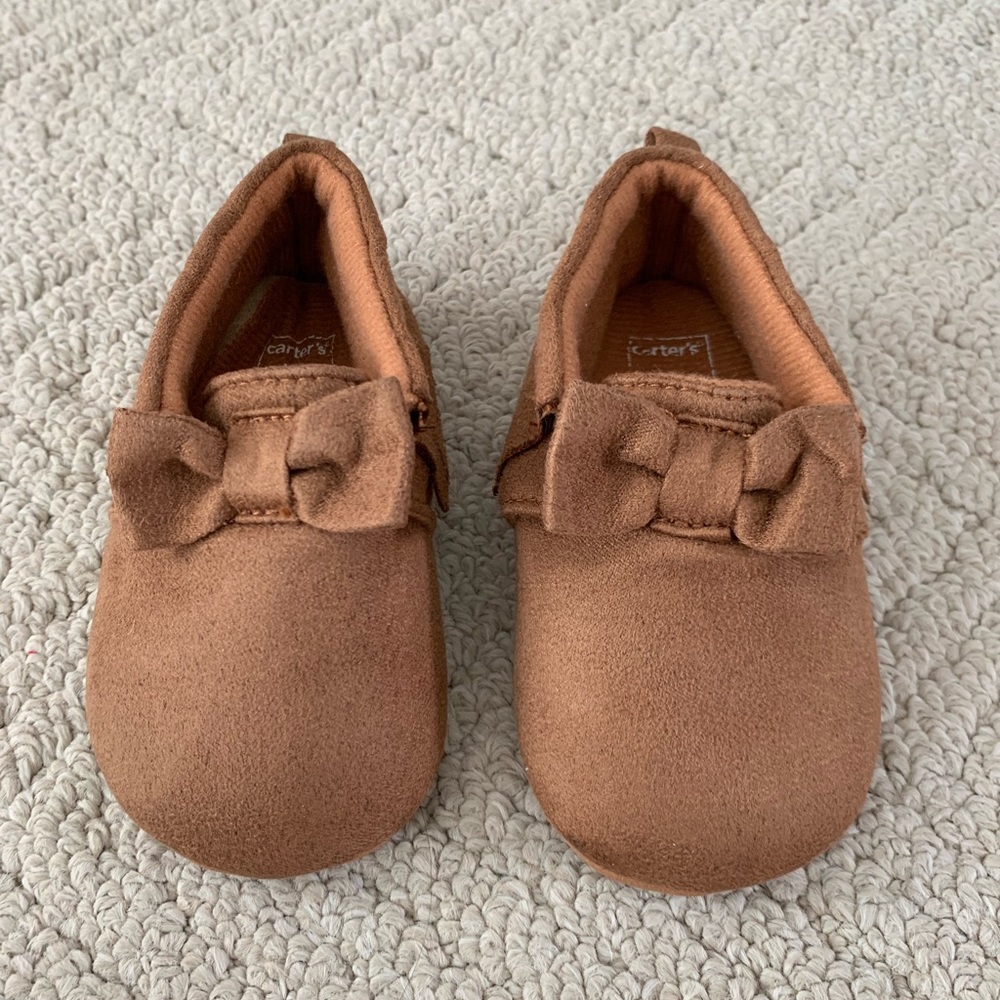 Carter’s Brown Suede Moccasins (Size 9-12 months)